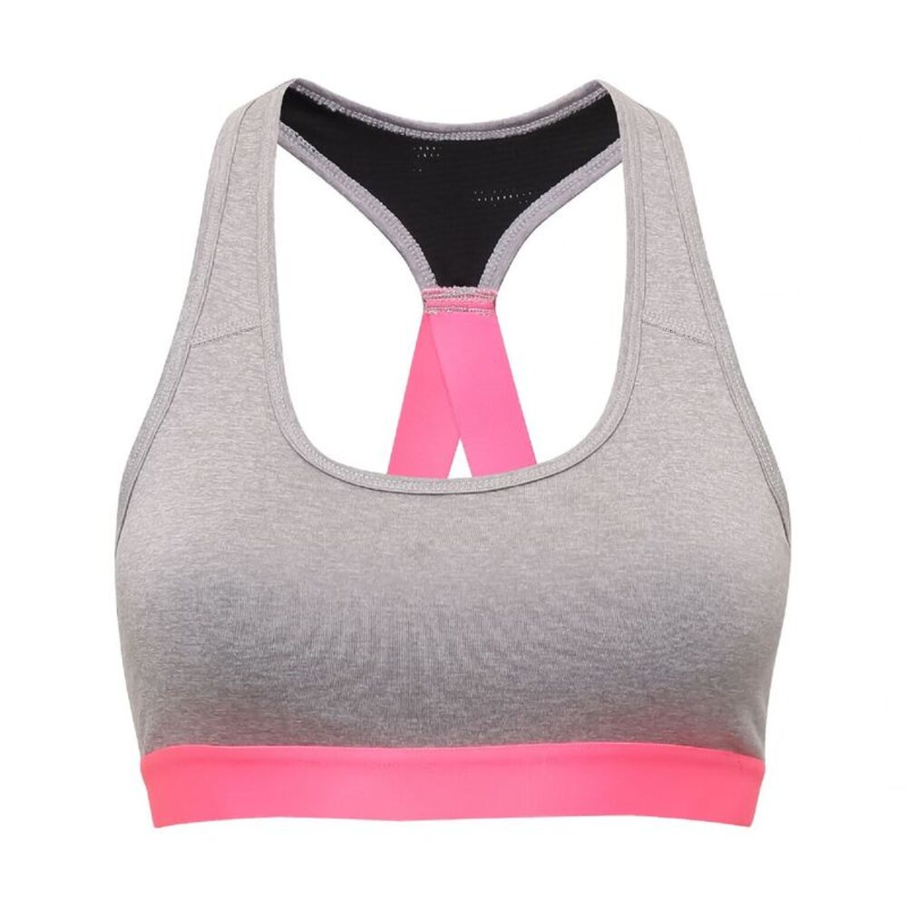 TriDri Womens/Ladies Performance Sports Bra (Medium Impact) / Silver Melange